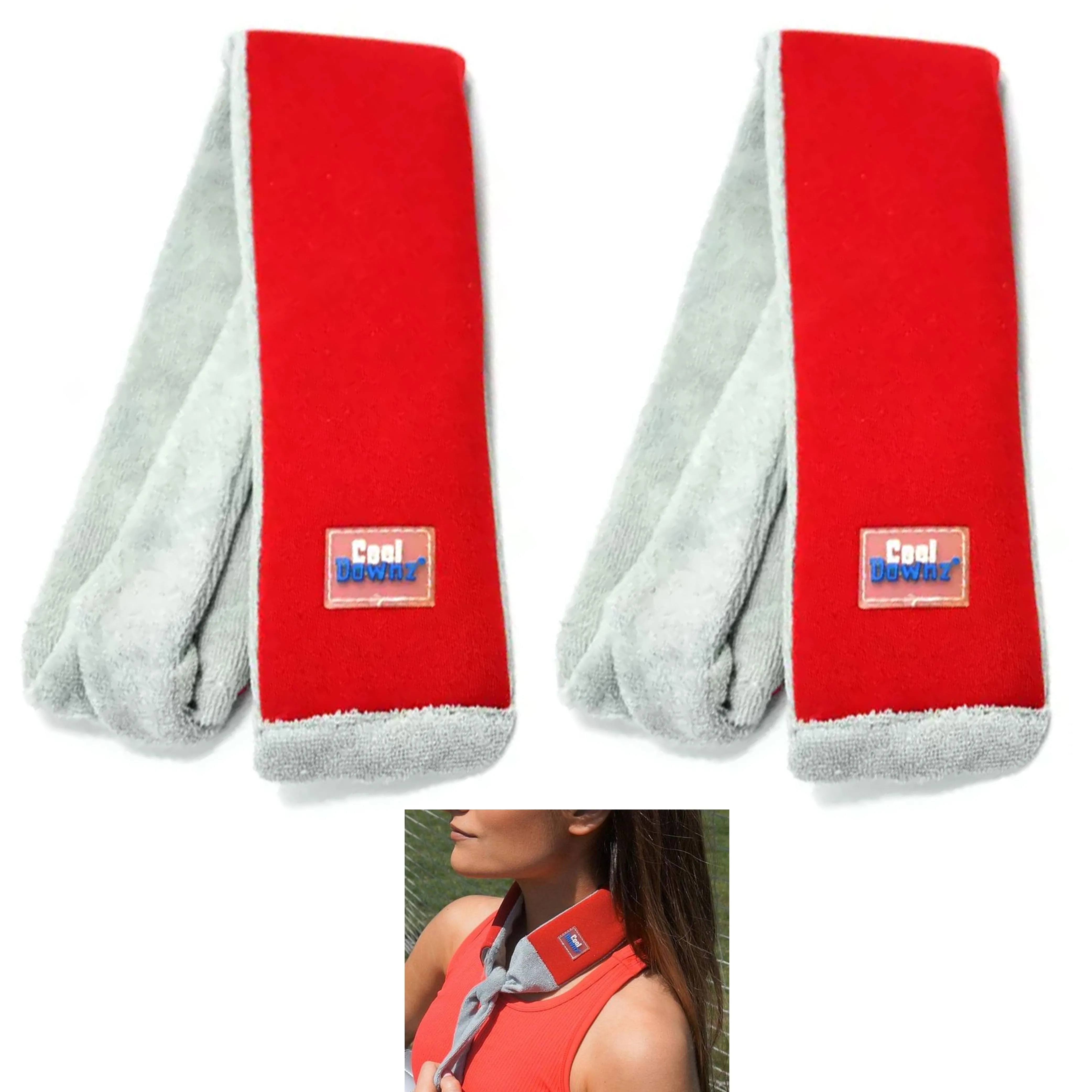 2 Freeze Gel Ice Pack Icy Wrap Cooling Towel Bandana Headband Head Neck Cold Pad