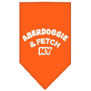 Aberdoggie NY Screen Print Bandana Orange Small