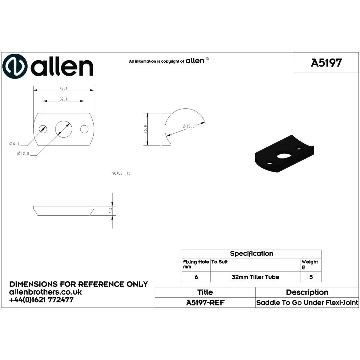 Allen Brothers Tiller Extension Saddle