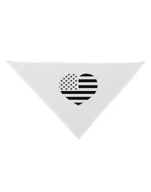 American Flag Heart Design - Stamp Style Dog Bandana 26 by TooLoud