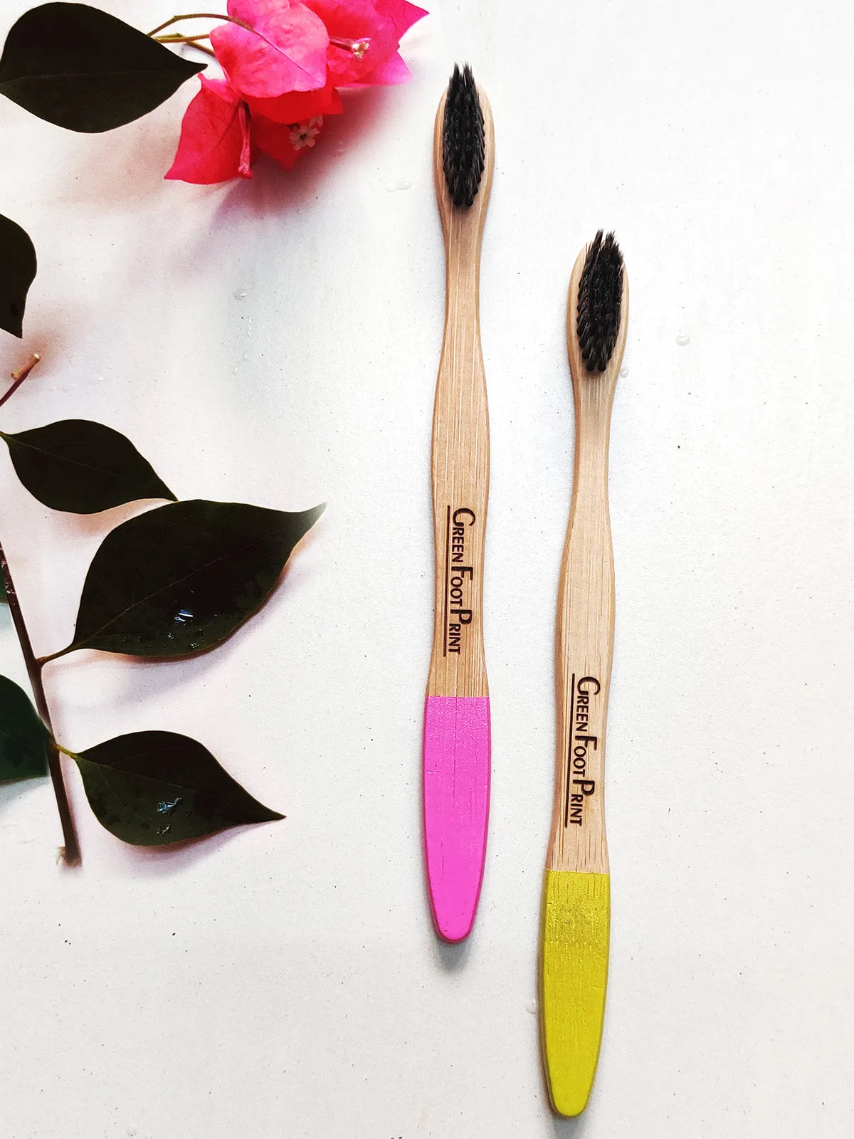 Bamboo Toothbrush & Neem Wood Tongue Cleaner-Pack of 2