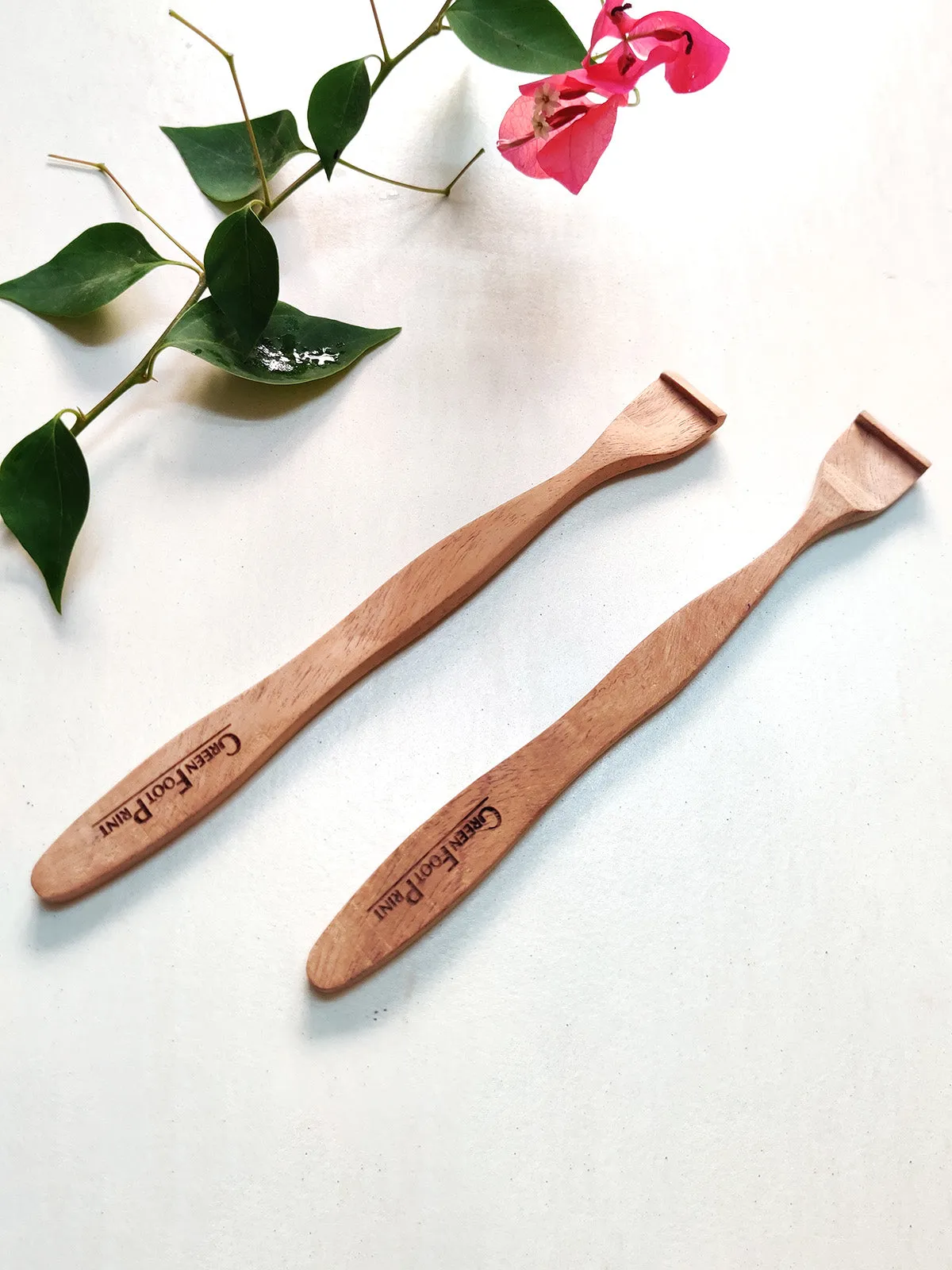 Bamboo Toothbrush & Neem Wood Tongue Cleaner-Pack of 2