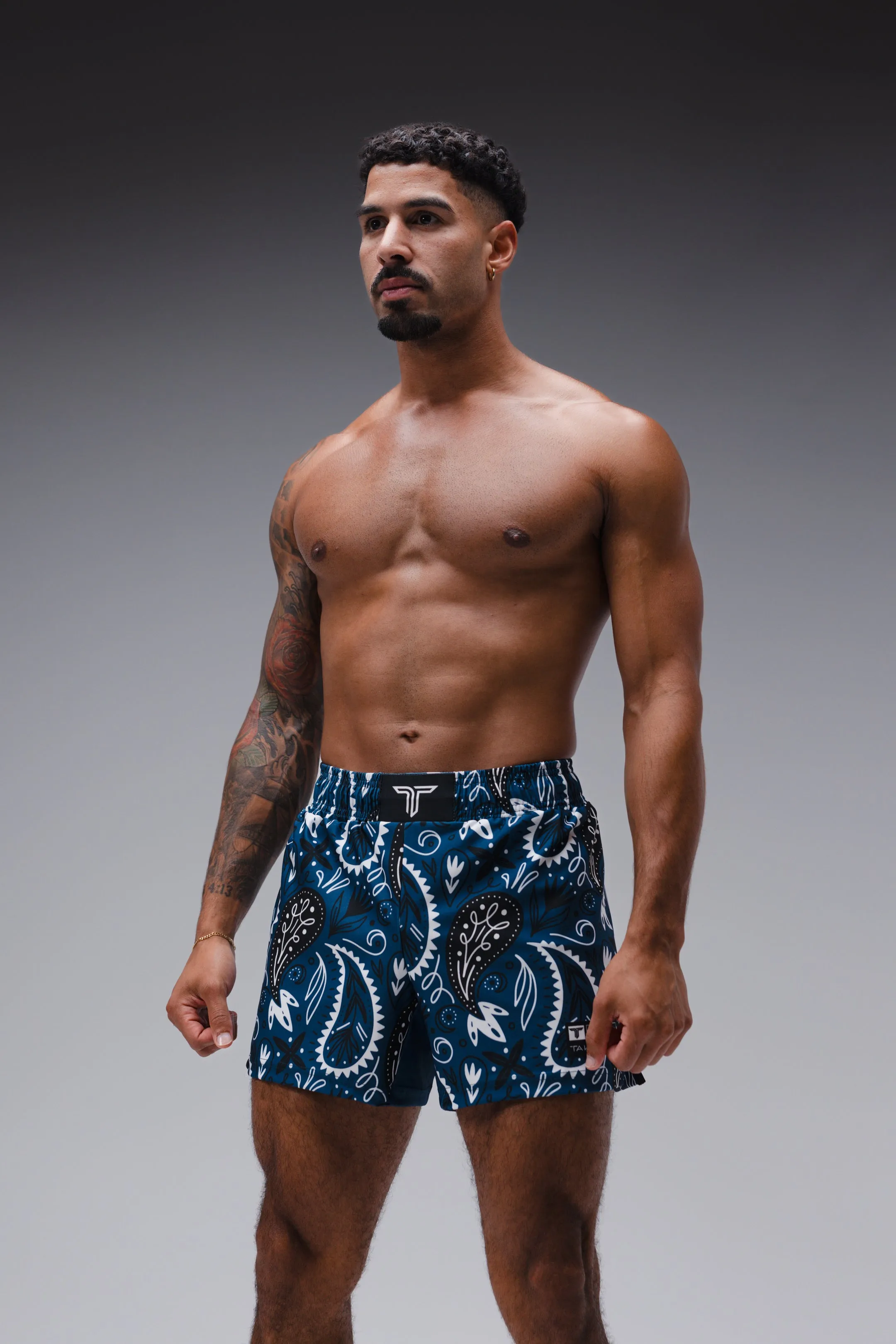 Bandana Fight Shorts (5"&7“ Inseam) - Blue