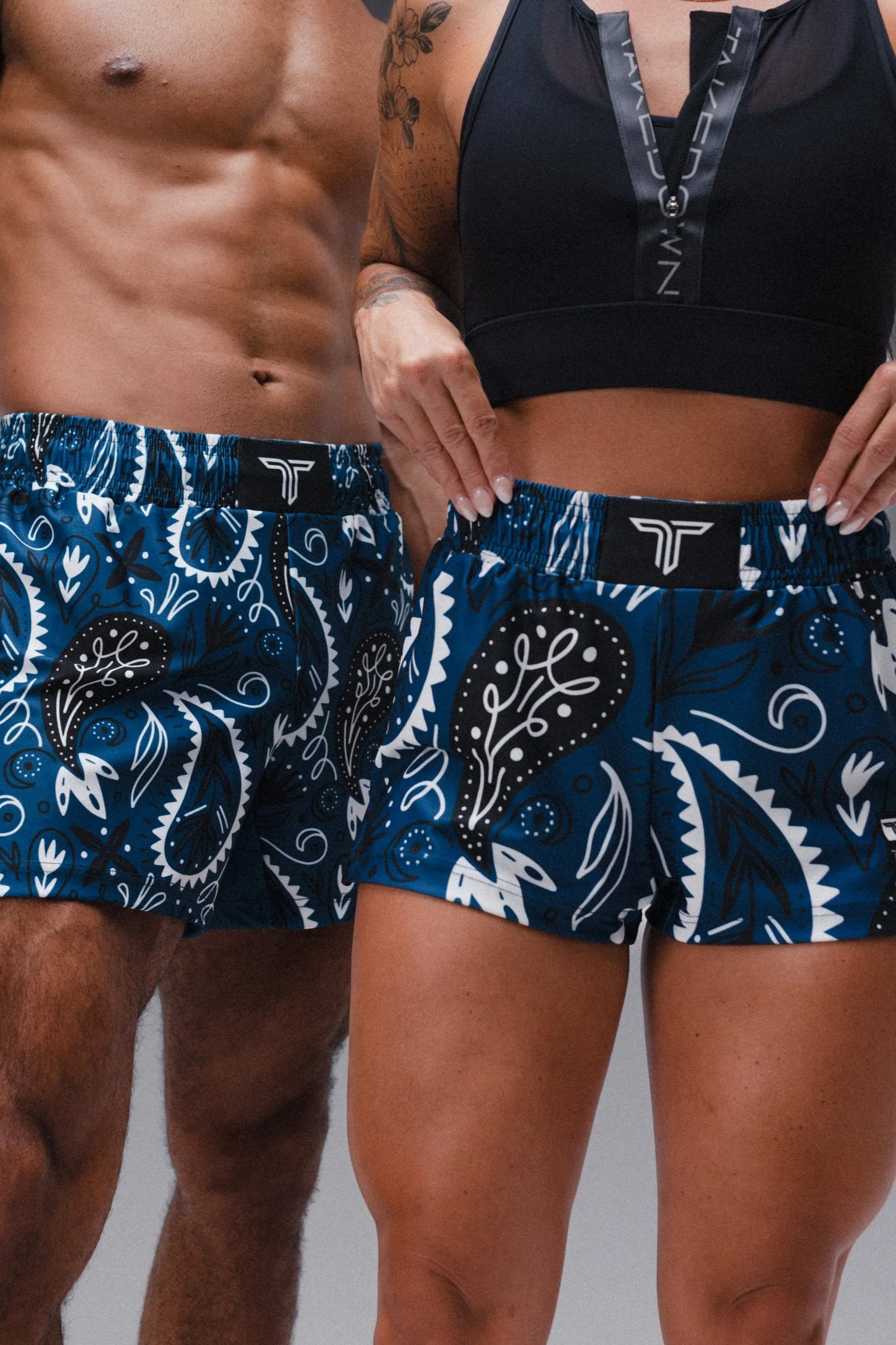 Bandana Fight Shorts (5"&7“ Inseam) - Blue