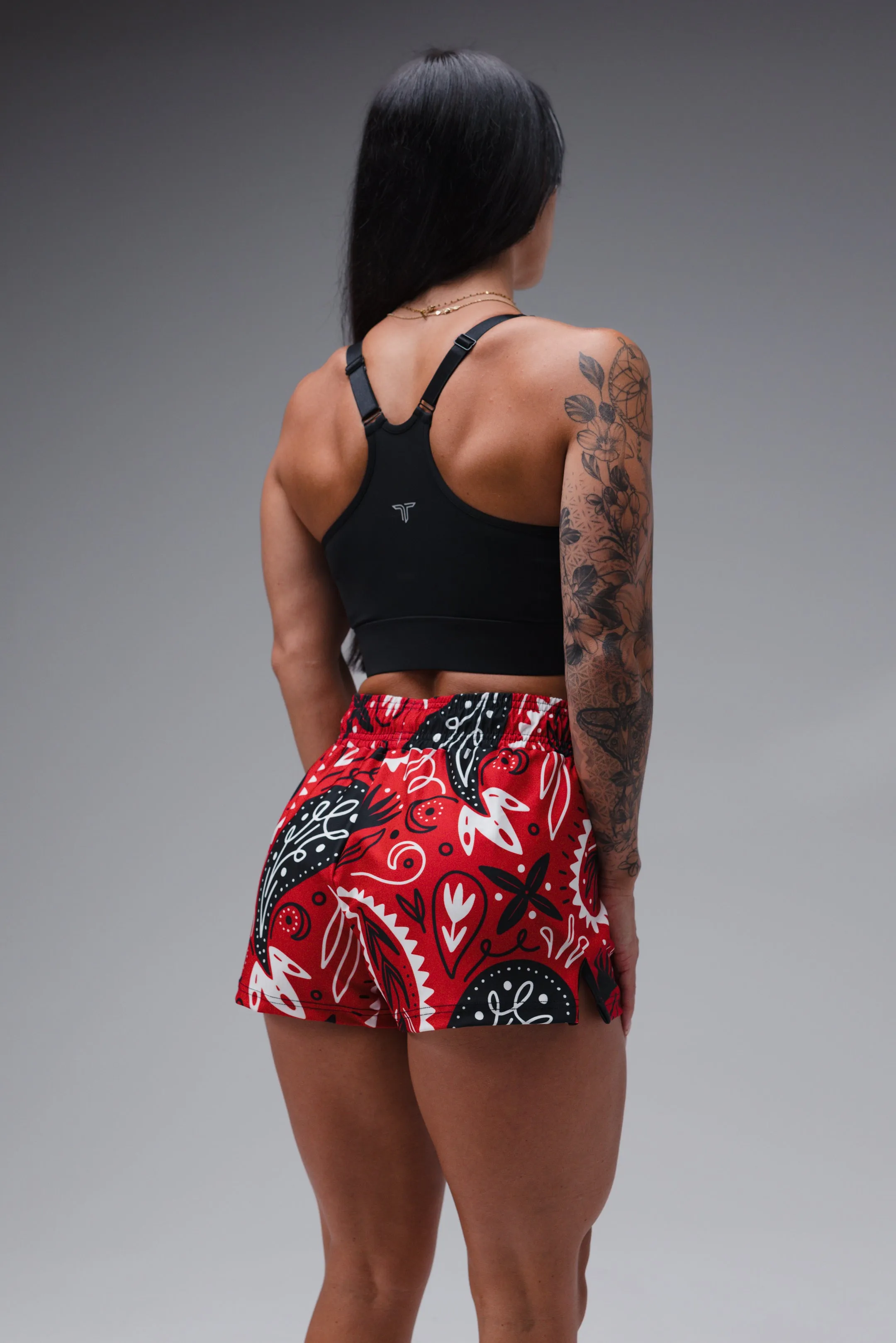 Bandana Women's Fight Shorts (3" Inseam) - Red