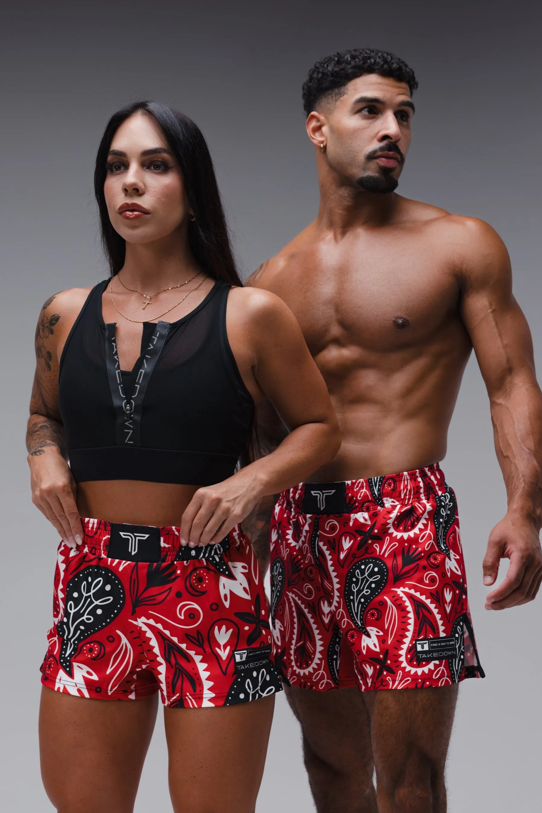 Bandana Women's Fight Shorts (3" Inseam) - Red