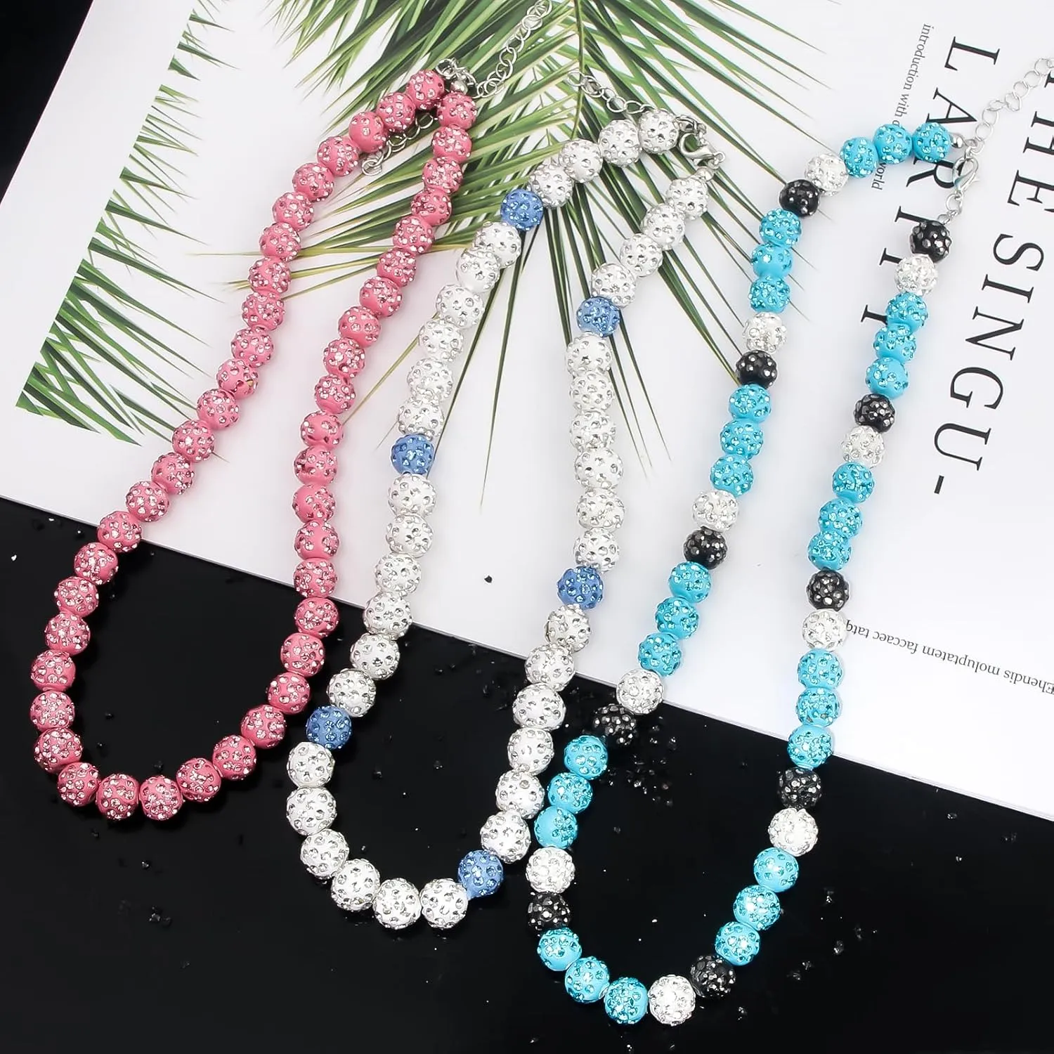 Baseball Necklace - Rhinestone Baseball Necklace - 16" / 18" Ice Collection Bling Beaded Chain - Baseball Accessories for Men Women and Baseballer