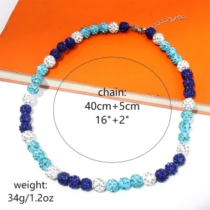 Baseball Necklace - Rhinestone Baseball Necklace - 16" / 18" Ice Collection Bling Beaded Chain - Baseball Accessories for Men Women and Baseballer