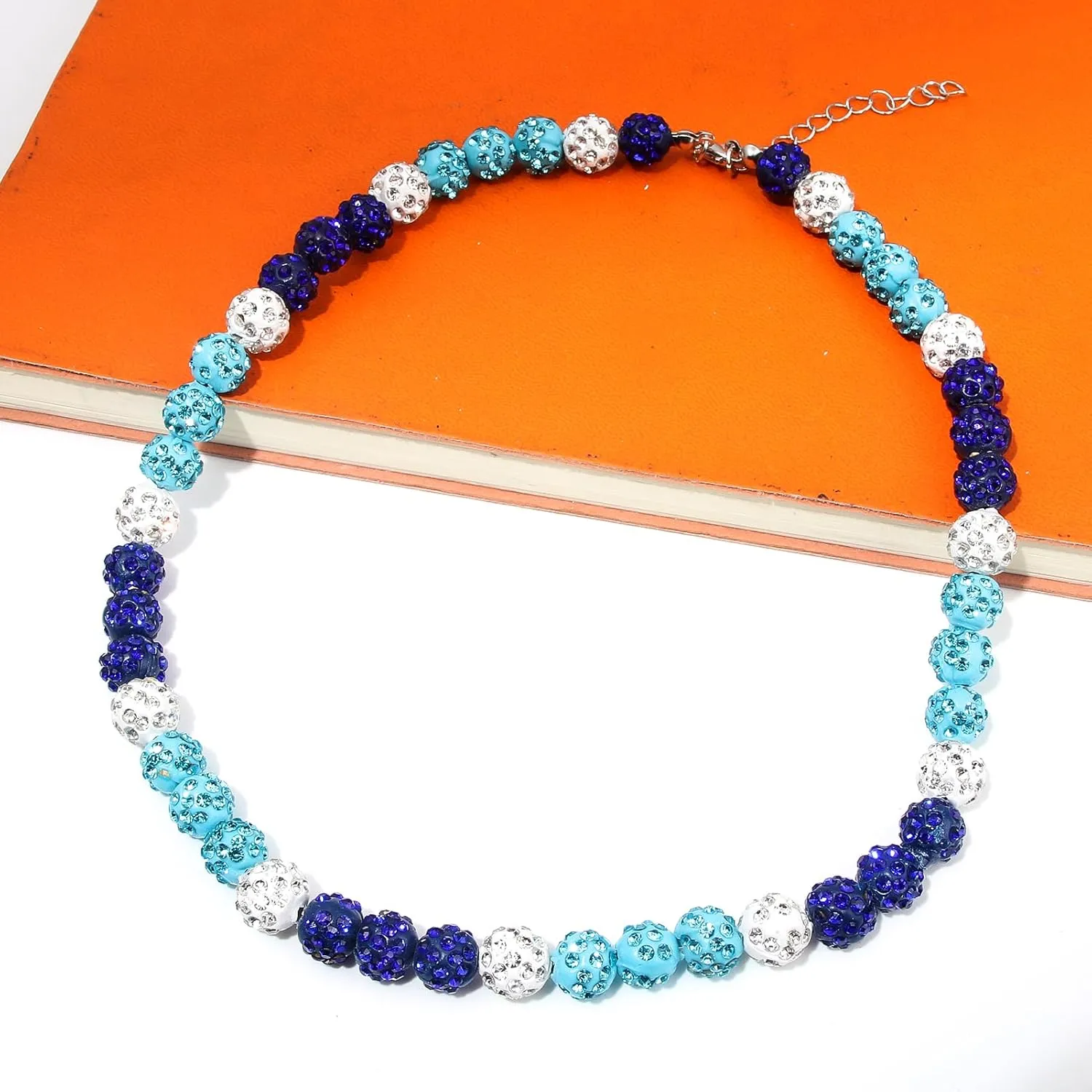 Baseball Necklace - Rhinestone Baseball Necklace - 16" / 18" Ice Collection Bling Beaded Chain - Baseball Accessories for Men Women and Baseballer
