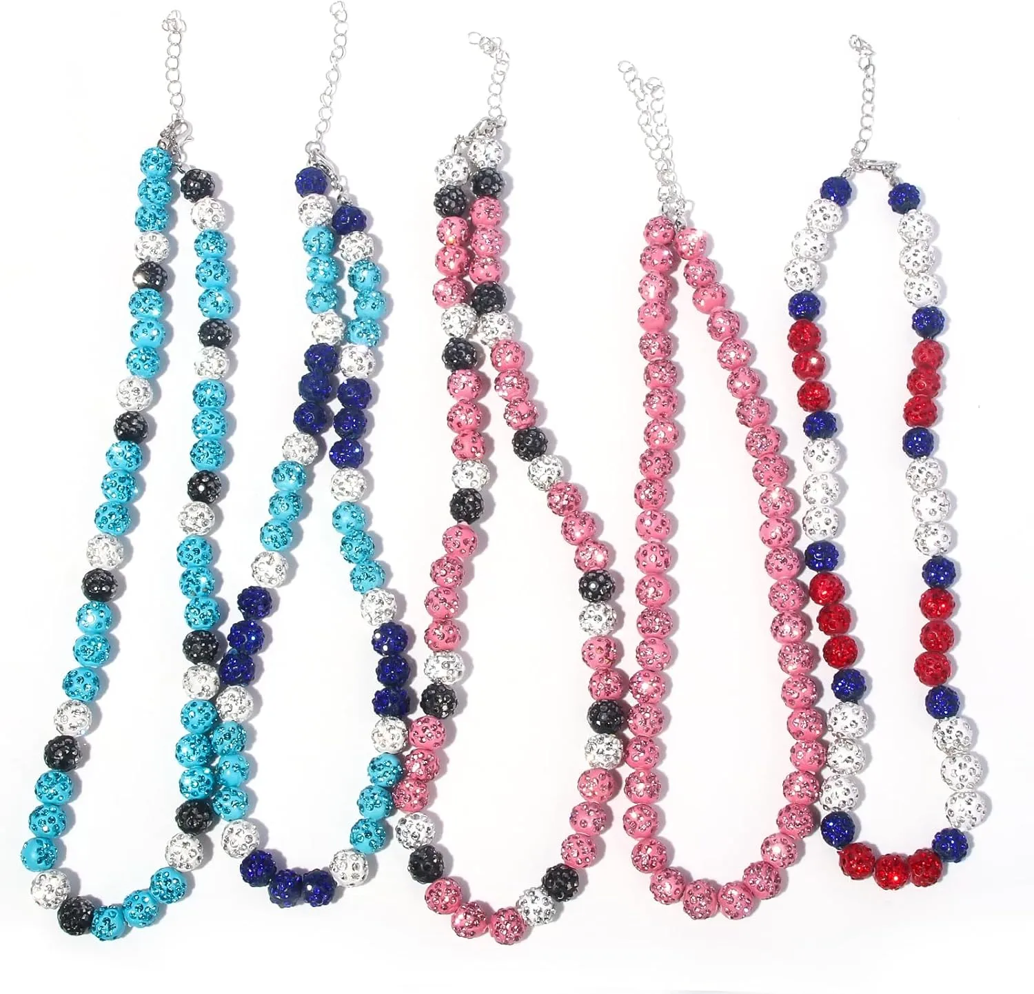 Baseball Necklace - Rhinestone Baseball Necklace - 16" / 18" Ice Collection Bling Beaded Chain - Baseball Accessories for Men Women and Baseballer