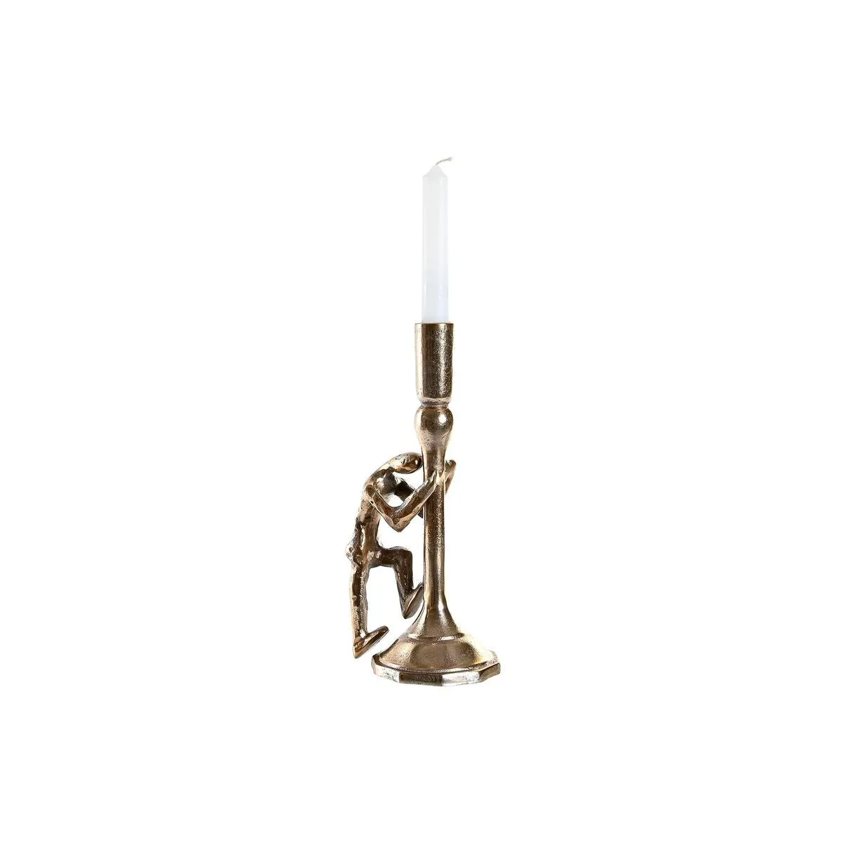 Candle Holder Dkd Home Decor 12 x 10 x 27 Cm Champagne Black Aluminium Modern 2 Units