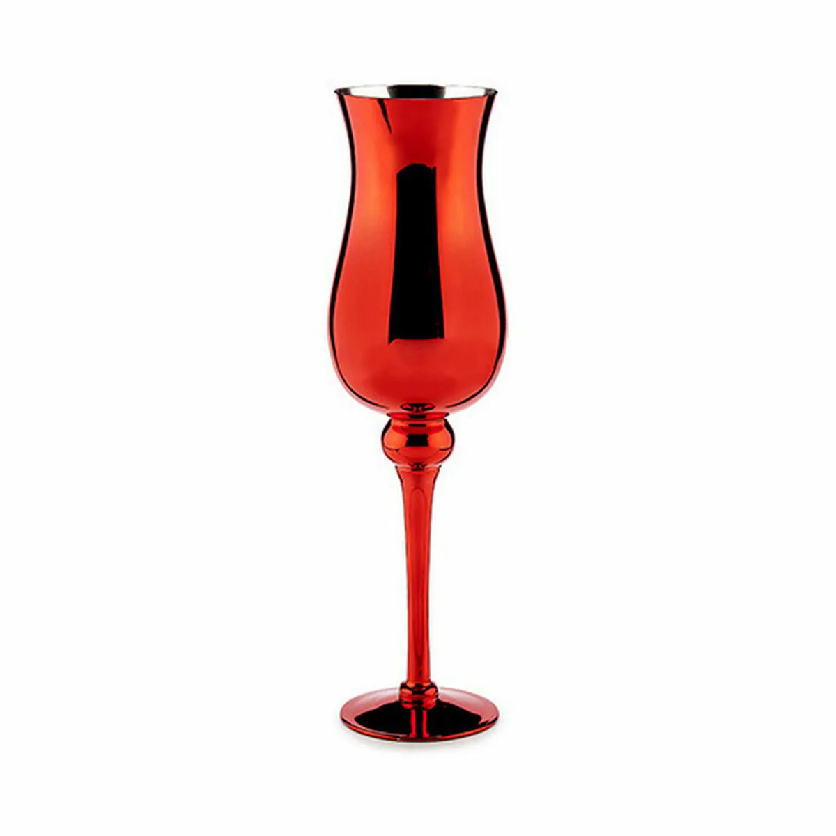 Candleholder Crystal Red 13.5 x 4.5 x 13.5 Cm 6 Units