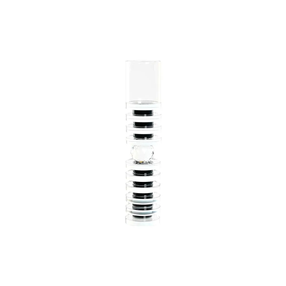 Candleholder Dkd Home Decor 6 x 6 x 28 Cm Crystal Black Transparent