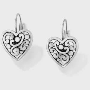 Contempo Heart Leverback Earrings Silver