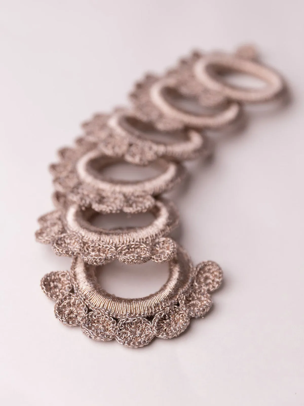 Handmade Crochet Ziba Napkin Holders Rose Gold