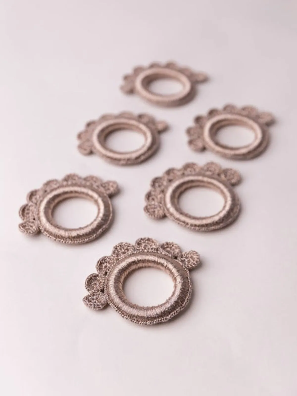 Handmade Crochet Ziba Napkin Holders Rose Gold