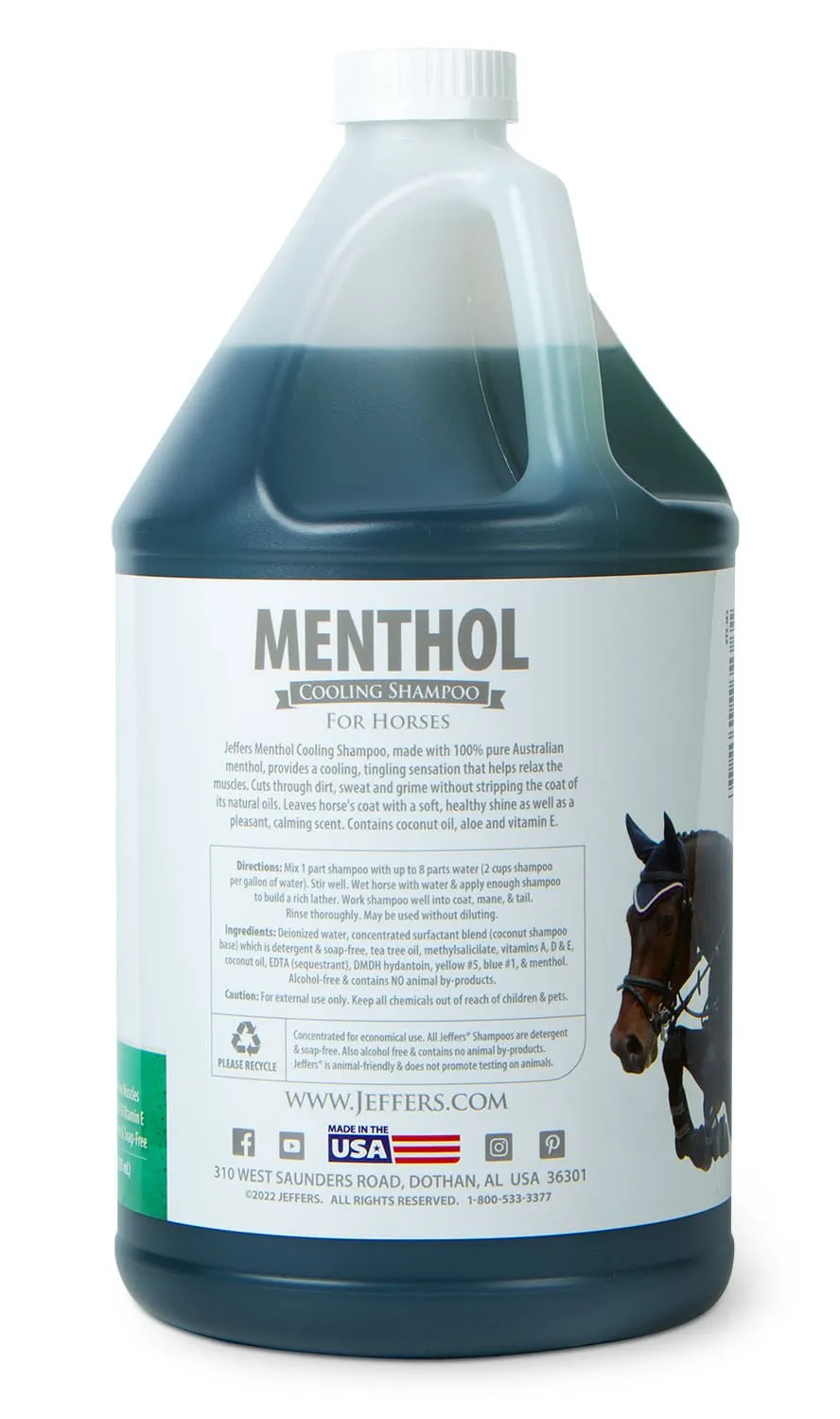 Jeffers Menthol Cooling Shampoo for Horses