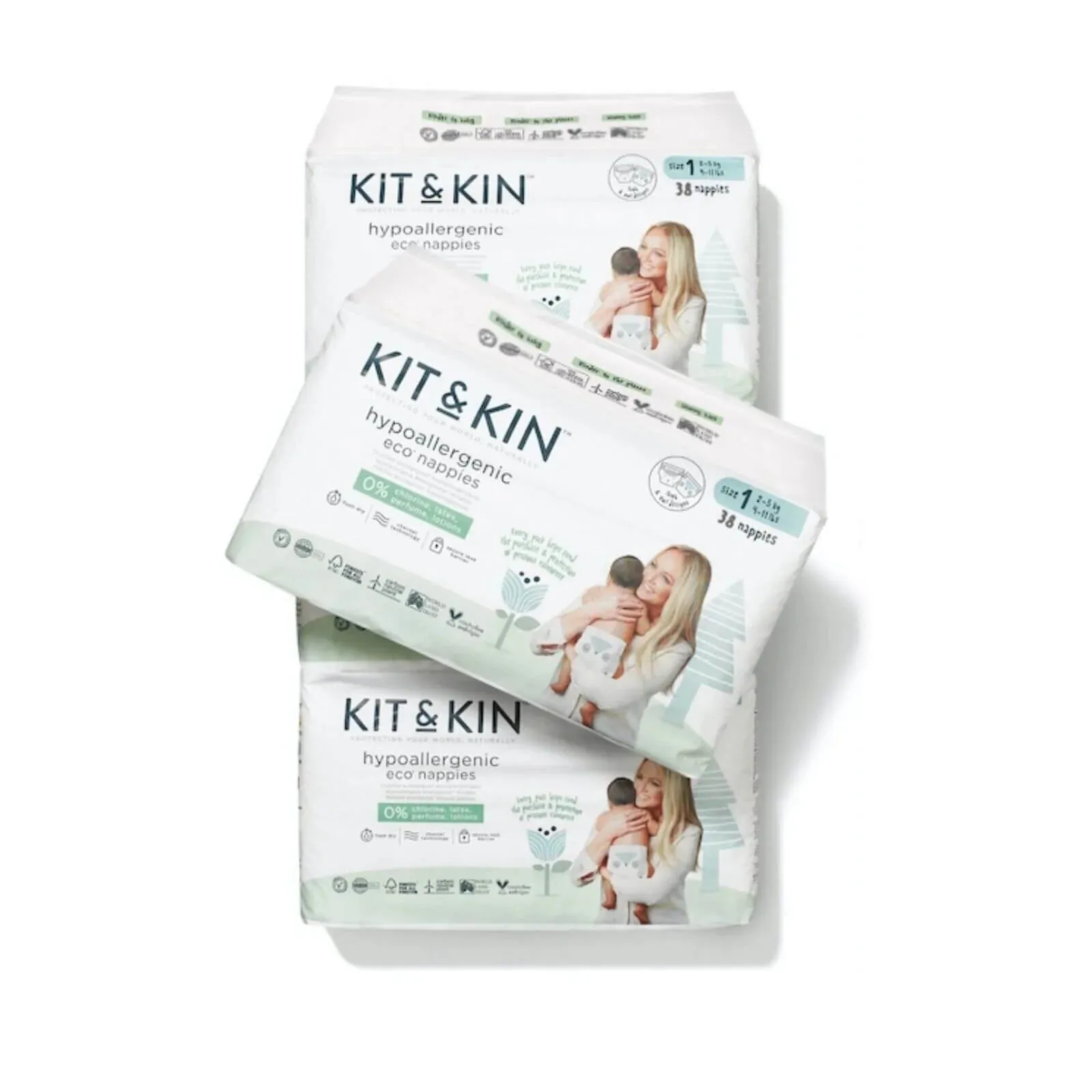 Kit & Kin Nappies Size 1 - 38 pcs