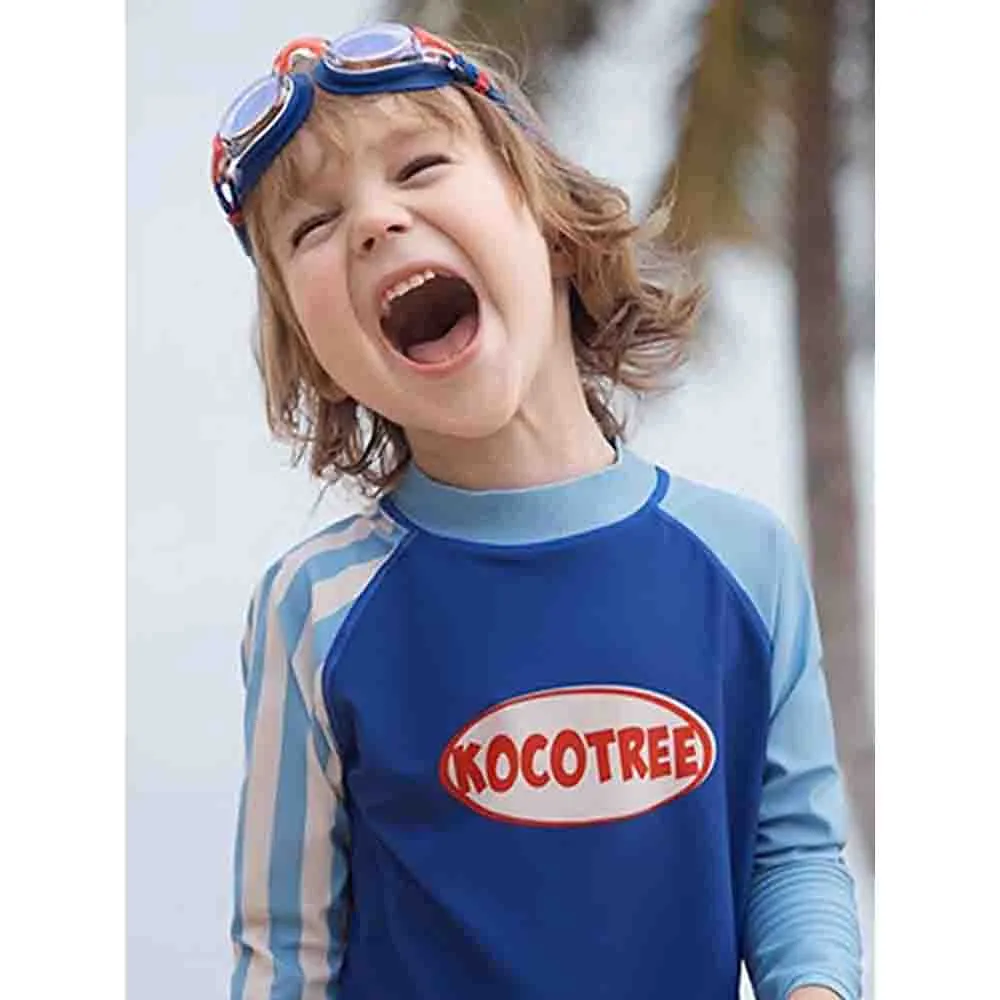 Little Surprise Box 3pcs Light Blue Stripes Swimsuit for Boys with UPF 50 