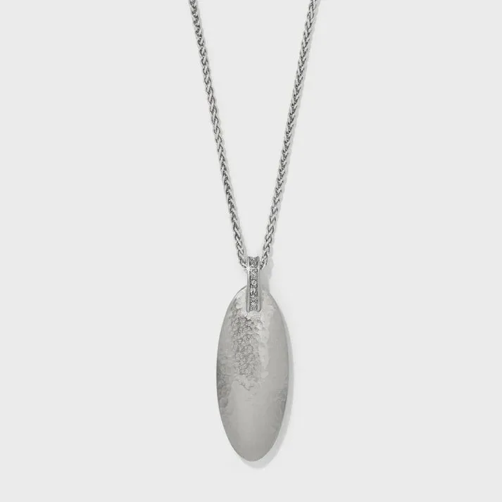 Meridian Orbit Oval Necklace Silver