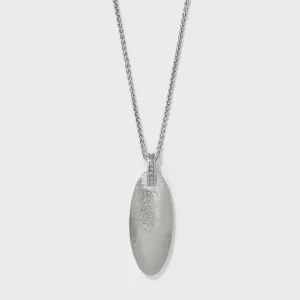 Meridian Orbit Oval Necklace Silver
