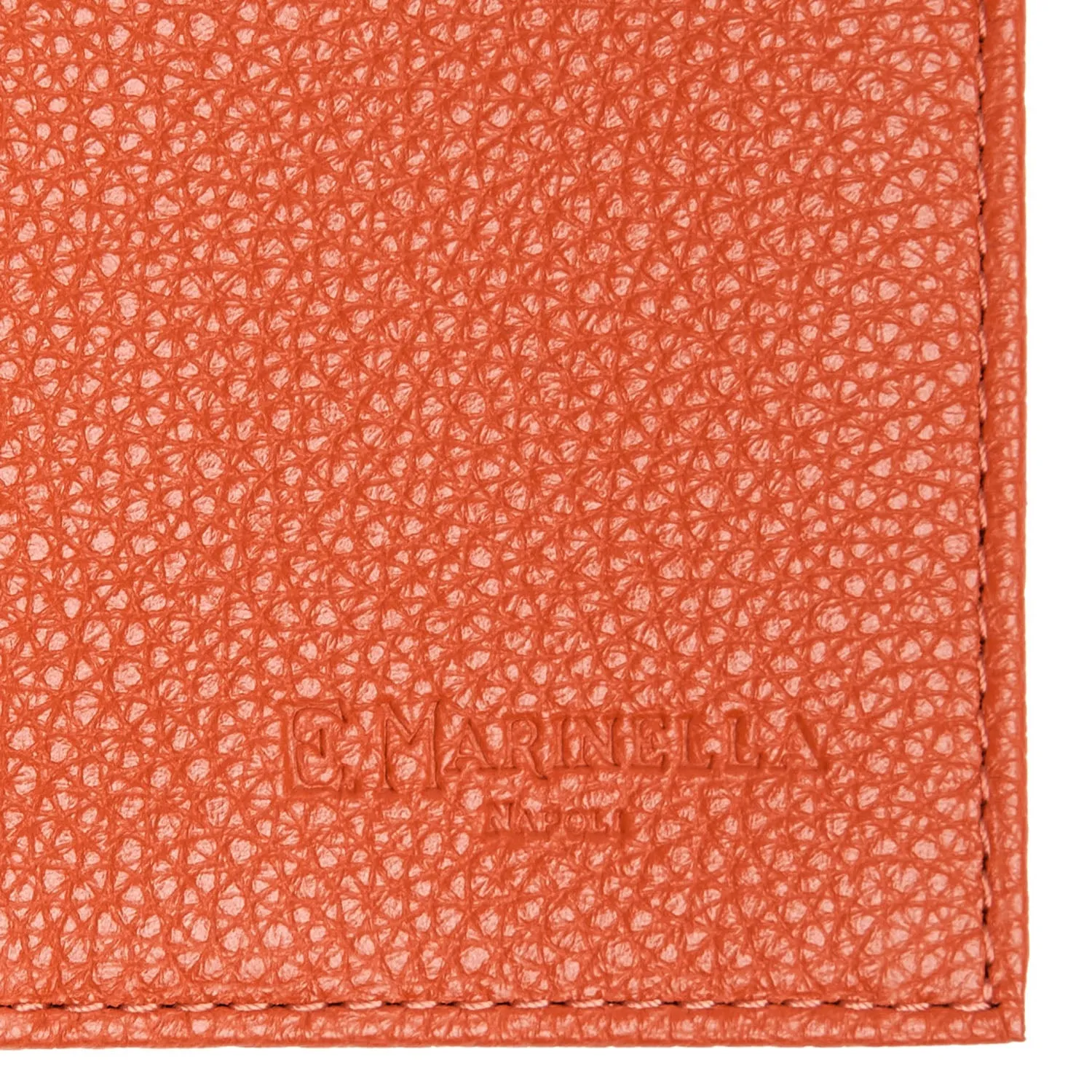 ORANGE HAMMERED LEATHER FOLDING CARD HOLDER