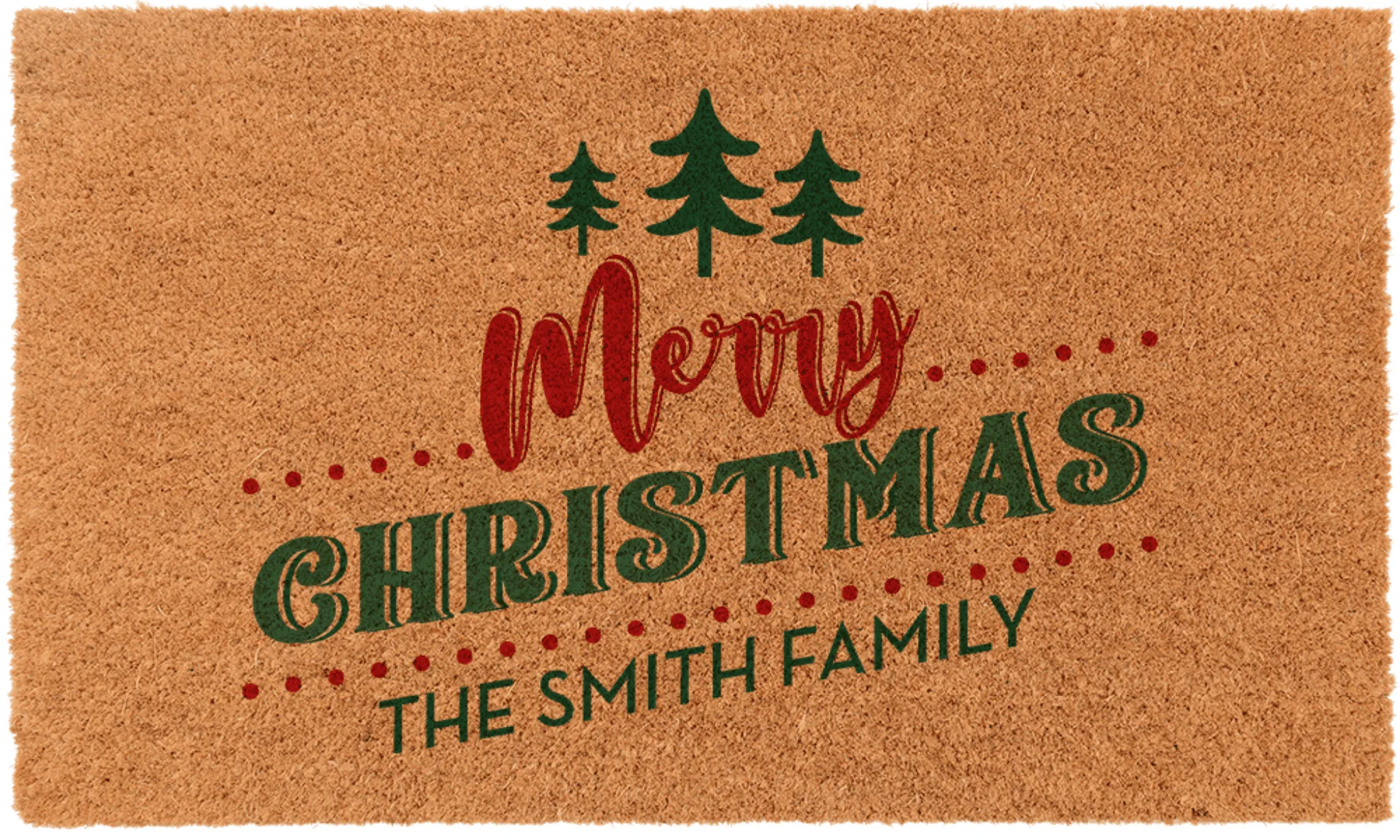 Personalized Merry Christmas Doormat