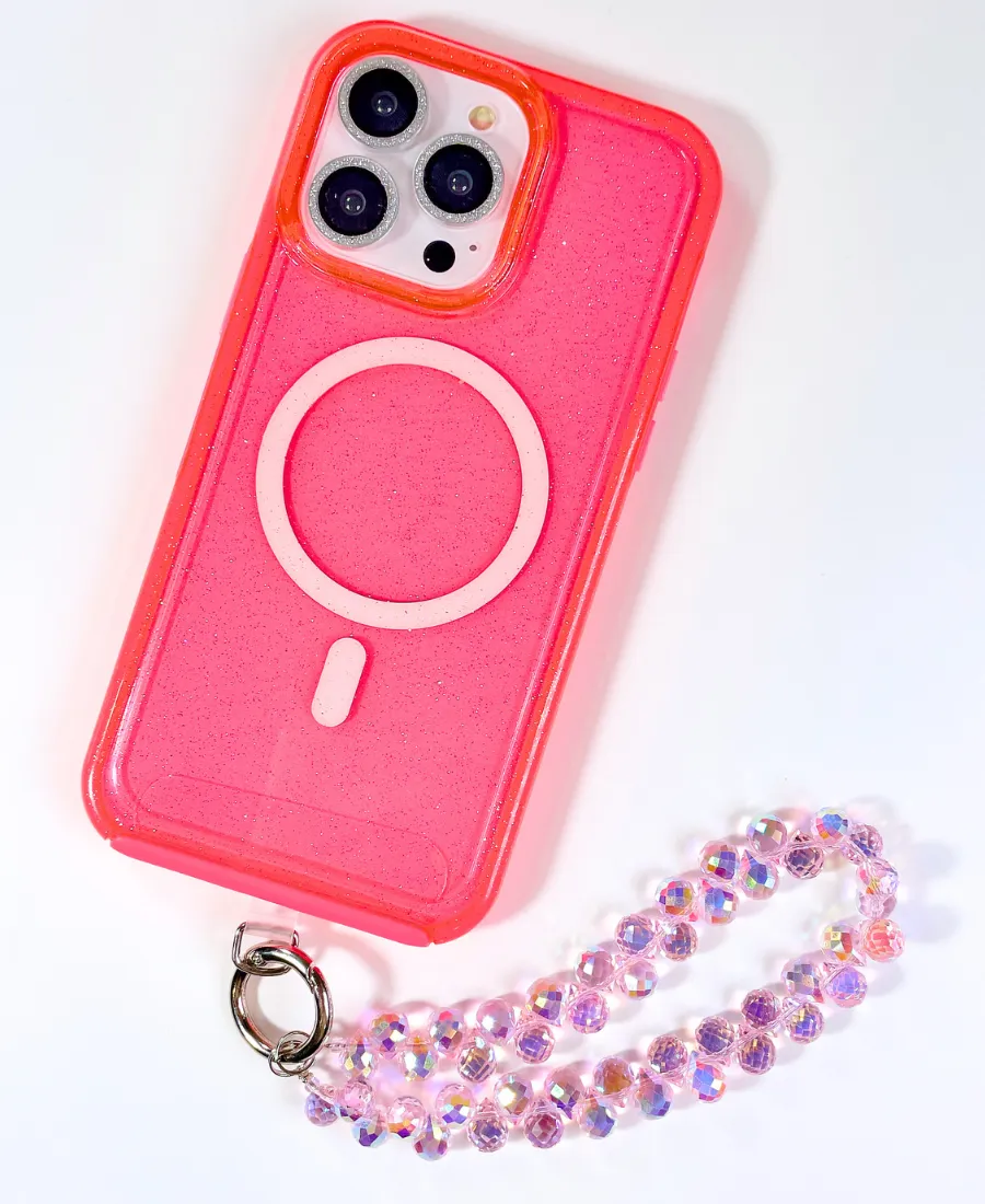 Pink Crystal Prism Phone Bracelet