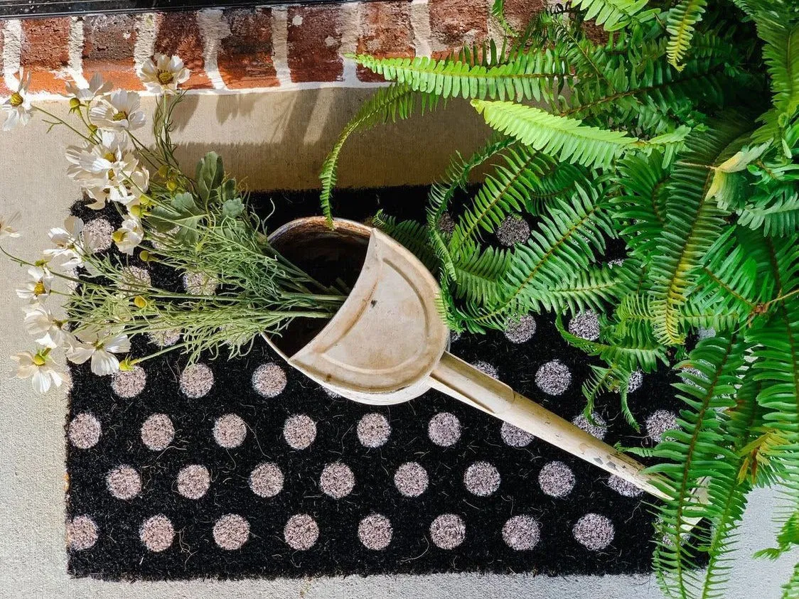 Polka Dots Handwoven Coco Doormat