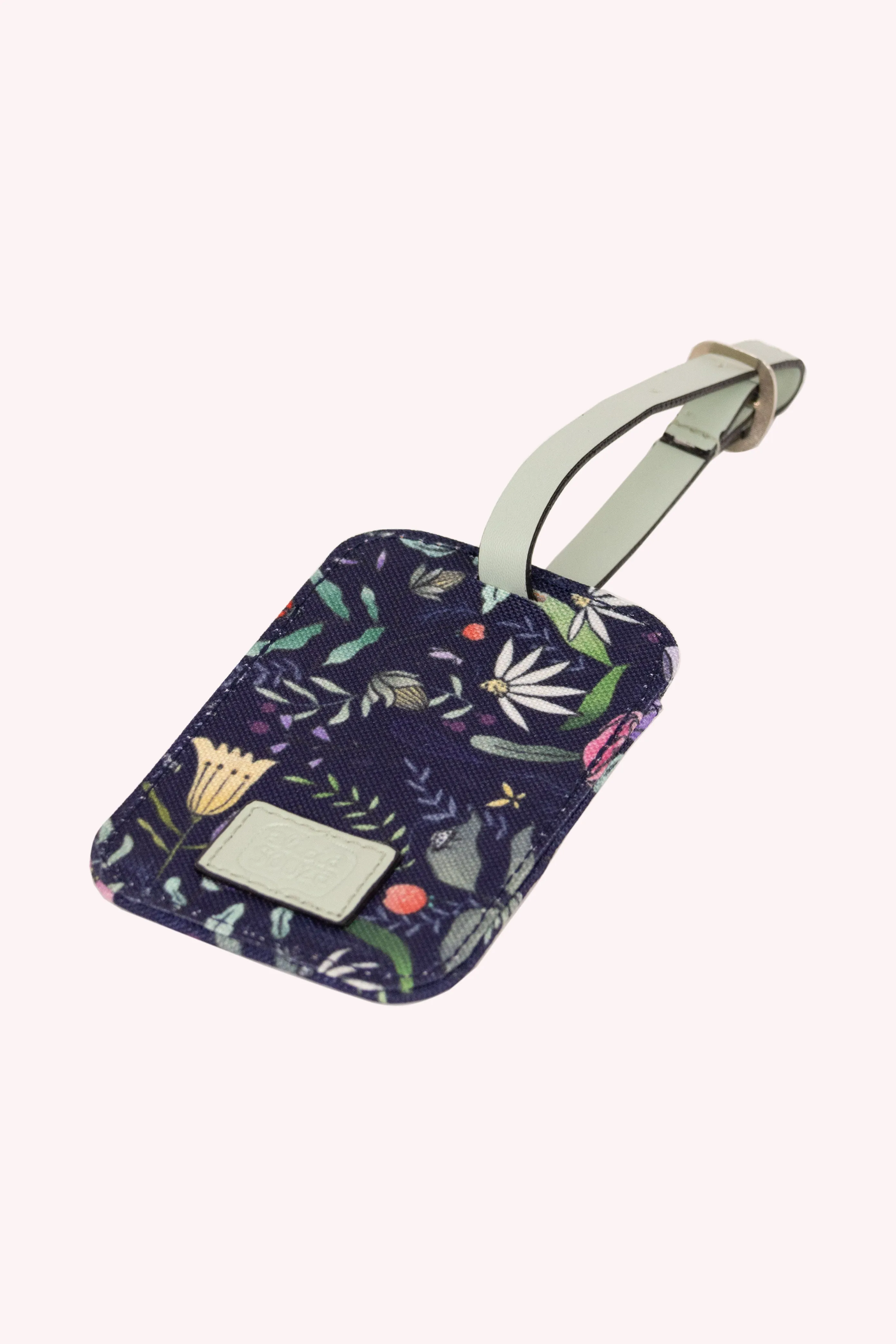 Purple Floral Luggage Tag
