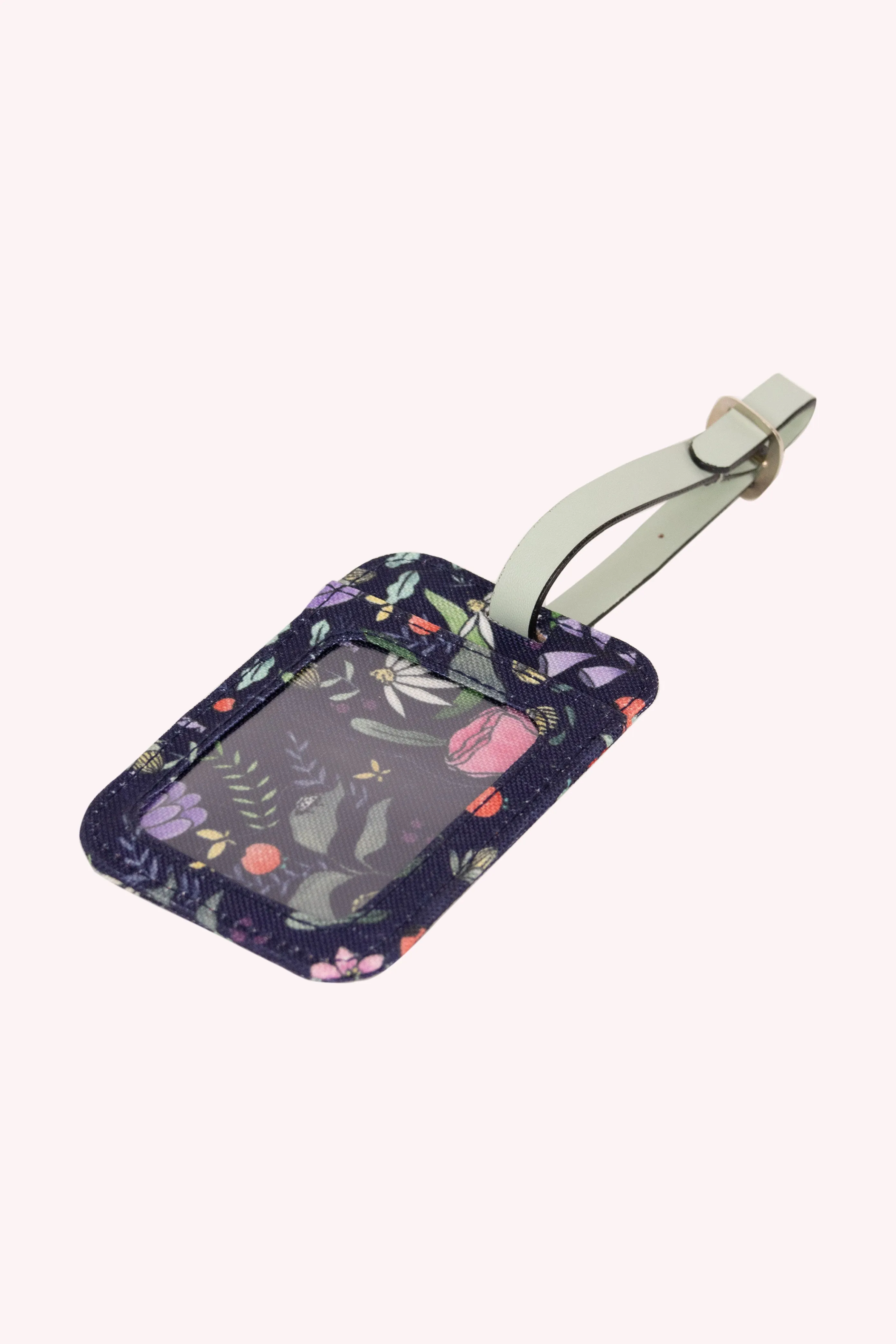 Purple Floral Luggage Tag