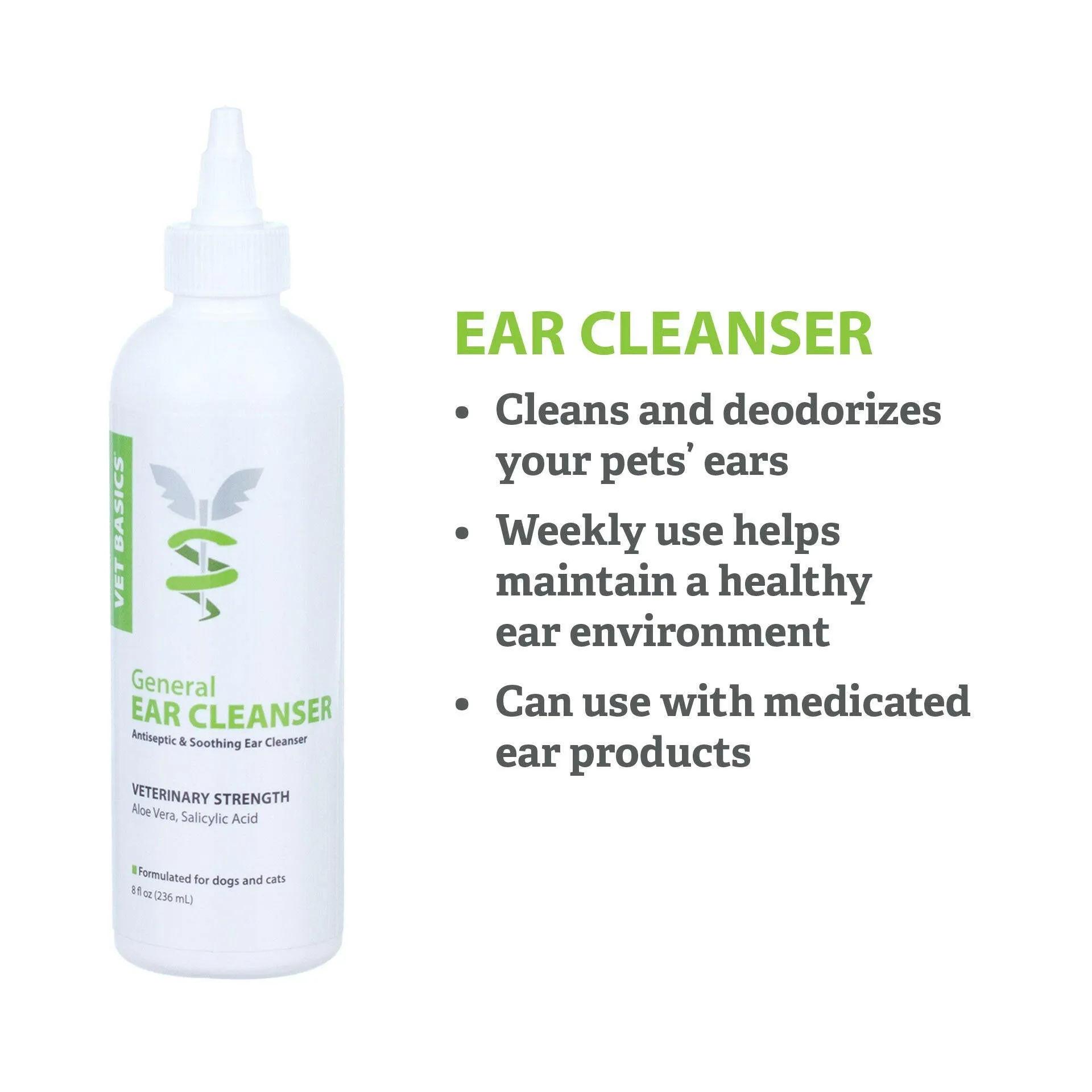Vet Basics General Ear Cleanser for dogs & cats, 8 oz